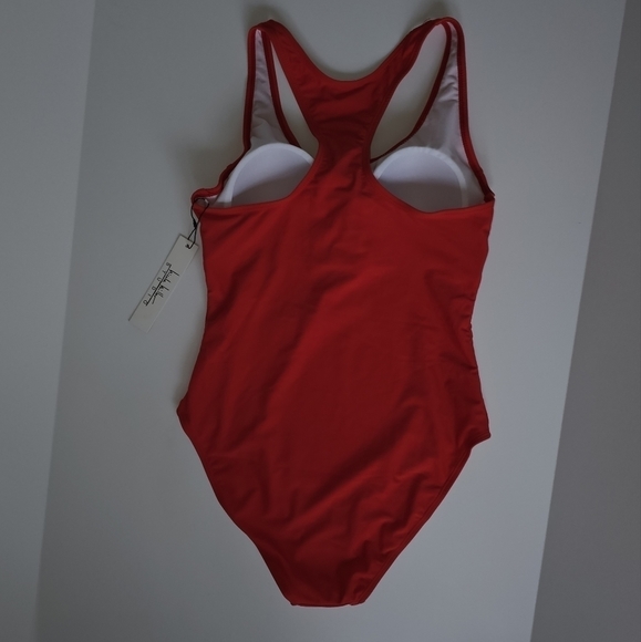 NICOLE Miller Studio Red Racerback One Piece Swimsuit - Picture 4 of 5